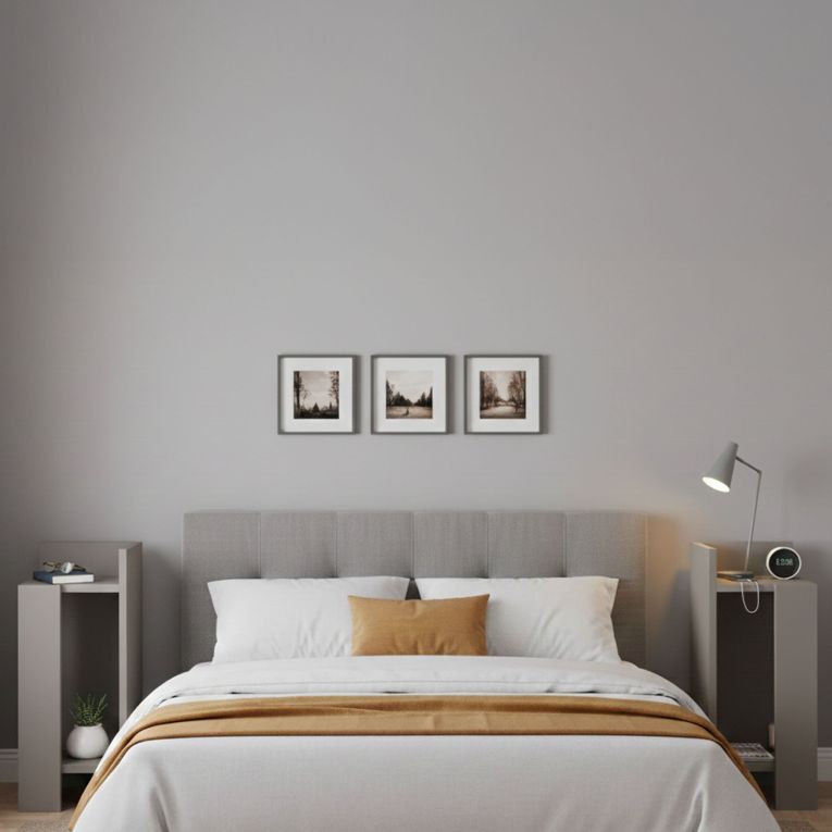 Set Comodini Grigio Tortora 4 Ripiani Colore Ripiano Grigio, Elementi Inclusi 2 Comodini - Tartano