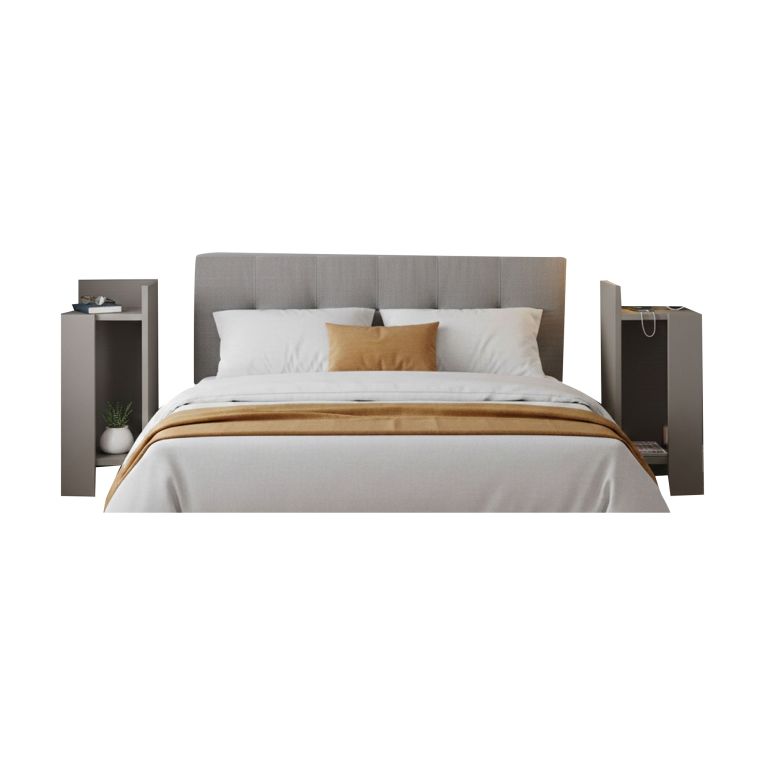 Set Comodini Grigio Tortora 4 Ripiani Colore Ripiano Grigio, Elementi Inclusi 2 Comodini - Tartano