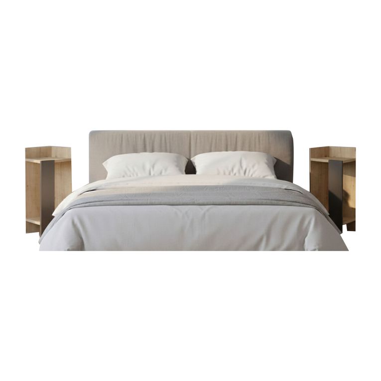 Set Comodini Marrone Quercia Nero Antracite 4 Ripiani Colore Ripiano Marrone, Elementi Inclusi 2 Comodini - Tartano