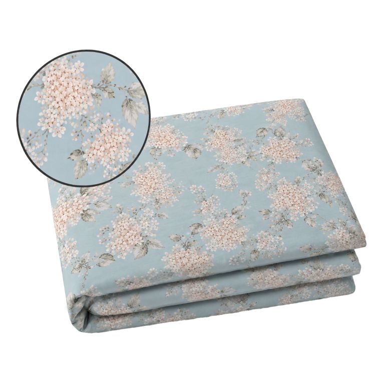 Set Completo Letto Matrimoniale Azzurro Acqua Percalle 210 Fili in Cotone Pettinato e Mercerizzato - Salilisa Luxury