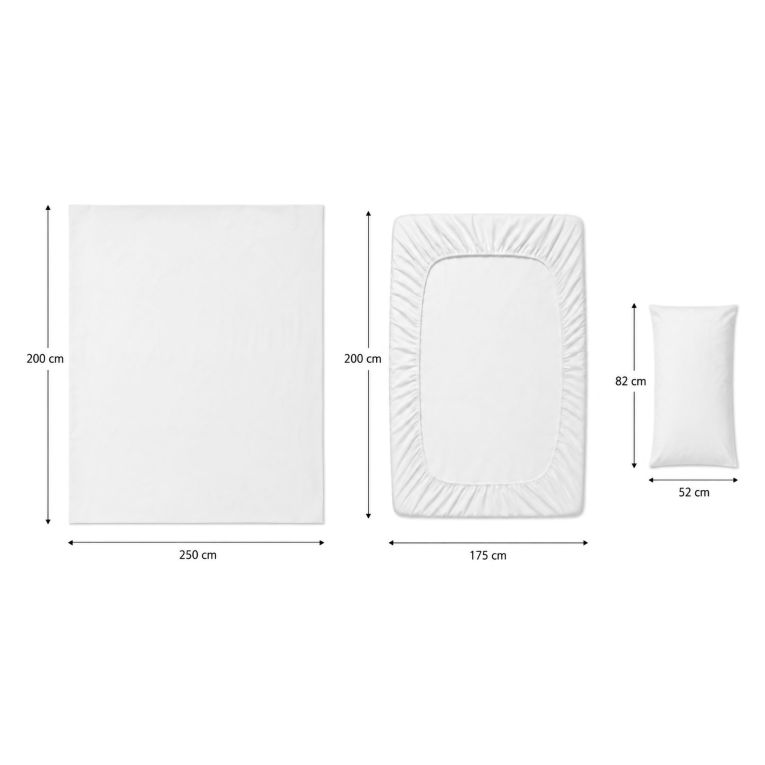 Set Completo Letto Matrimoniale Bianco Crema Rosa 100% Puro Cotone, Lavabile in Lavatrice - Rovanone Luxury