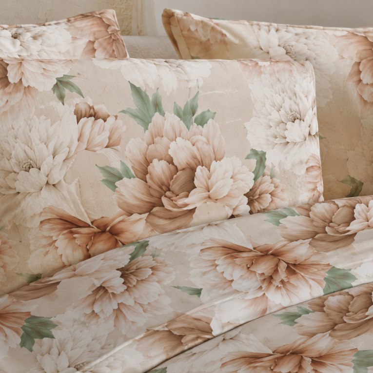 Set Completo Letto Matrimoniale Bianco Crema Rosa 100% Puro Cotone, Lavabile in Lavatrice - Rovanone Luxury