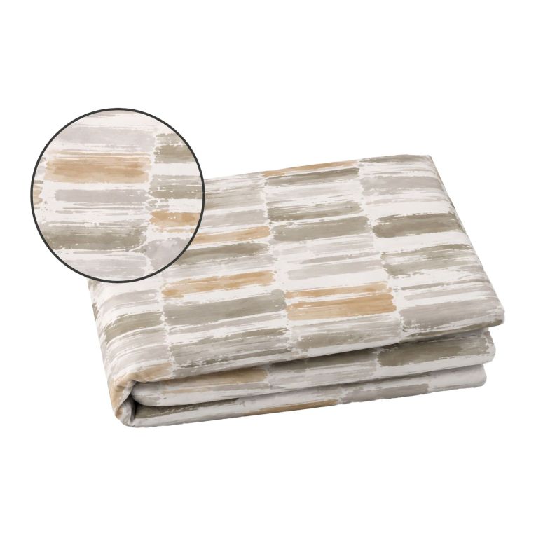 Set Completo Letto Matrimoniale Bianco Naturale Marrone Percalle 210 Fili in Cotone Pettinato e Mercerizzato - Samotelo Luxury