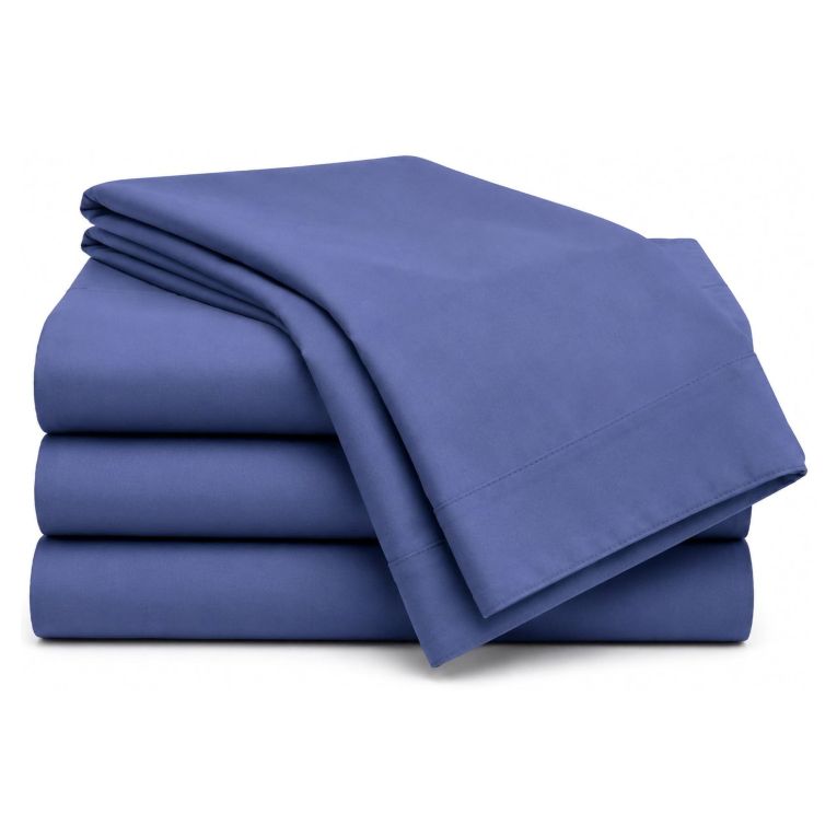 Set Completo Letto Matrimoniale blu 100% Puro Cotone, Lavabile in Lavatrice - Rova Luxury