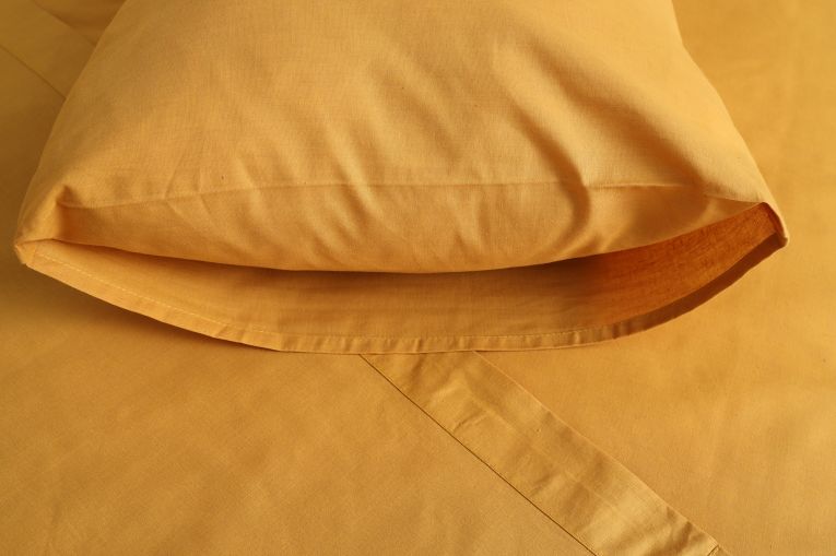 Set Completo Letto Matrimoniale Giallo Senape 50% Cotone 50% Poliestere , Lavabile in Lavatrice - Sarisa Luxury