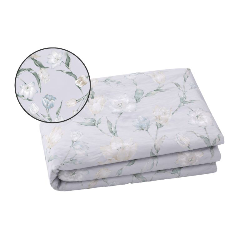Set Completo Letto Matrimoniale Grigio Percalle 210 Fili in Cotone Pettinato e Mercerizzato, Lavabile in Lavatrice - Salere Luxury