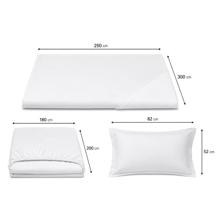 Set Completo Letto Matrimoniale Grigio Raso 250 Fili in Cotone Pettinato e Mercerizzato, Lavabile in Lavatrice - Samesoda Luxury
