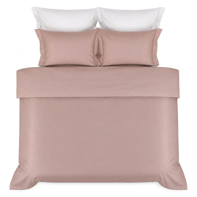 Set Completo Letto Matrimoniale Rosa Percalle 170 Fili in Cotone Pettinato e Mercerizzato, Lavabile in Lavatrice - Rositene Luxury