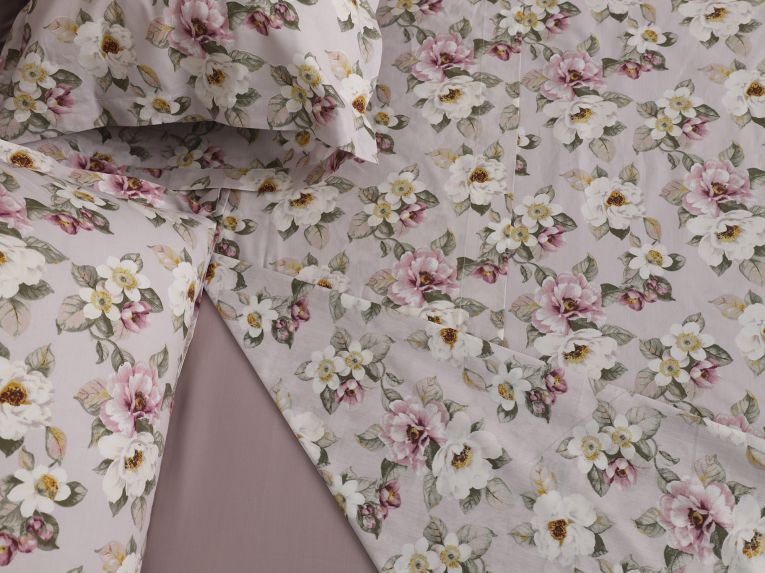 Set Completo Letto Matrimoniale Viola Lilla Percalle 210 Fili in Cotone Pettinato e Mercerizzato - Salohasi Luxury