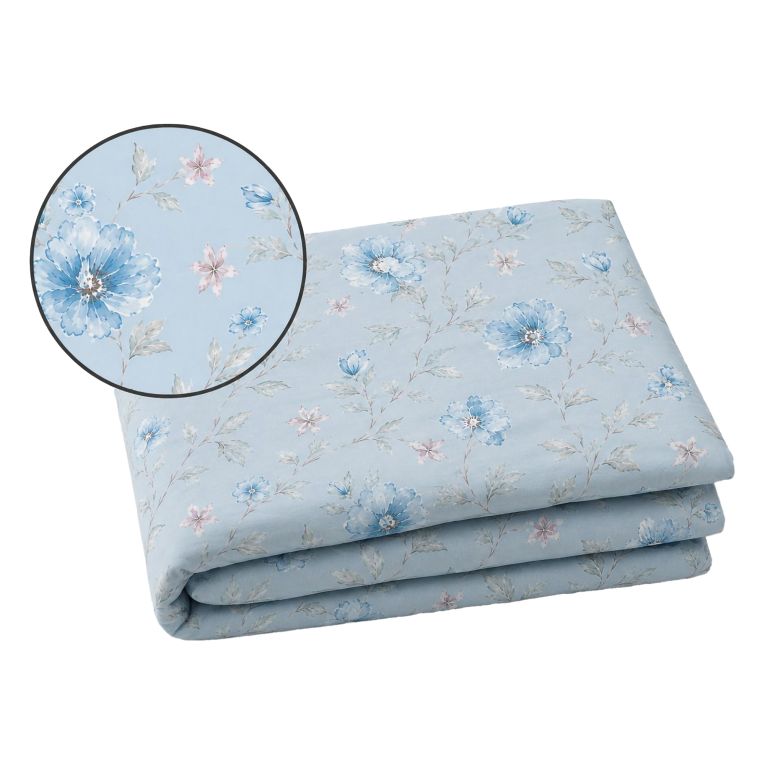 Set Completo Letto Piazza e Mezza blu Percalle 170 Fili in Cotone Pettinato e Mercerizzato, Lavabile in Lavatrice - Rosiloda Luxury