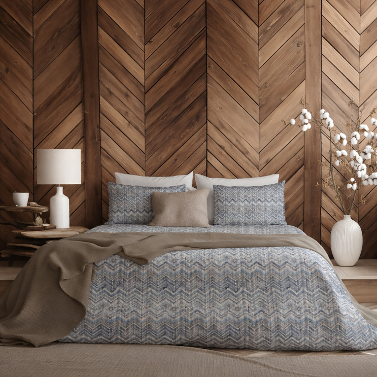 Set Completo Letto Piazza e Mezza Grigio blu Percalle 170 Fili in Cotone Pettinato e Mercerizzato - Rosotema Luxury