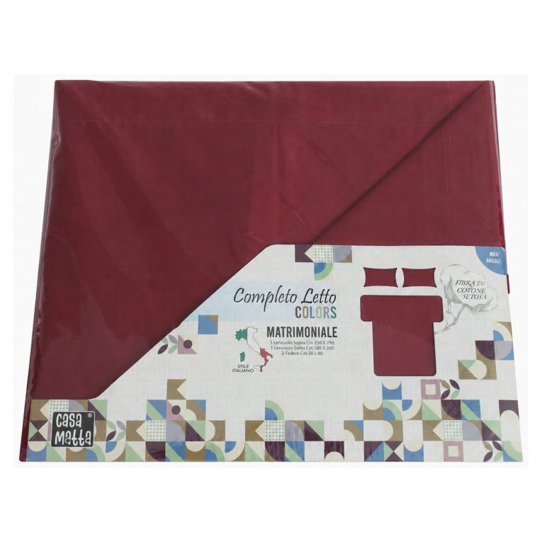 Set Completo Letto Piazza e Mezza Rosso 50% Cotone 50% Poliestere, Lavabile in Lavatrice - Sarenina Luxury