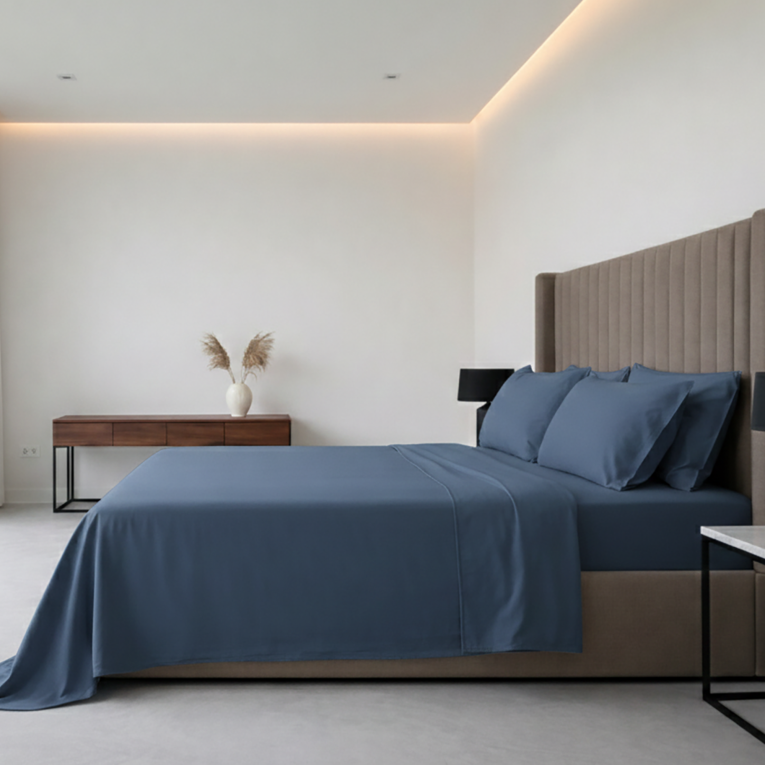 Set Completo Letto Singolo blu Mare 50% Cotone 50% Poliestere , Lavabile in Lavatrice - Sapatalo Luxury