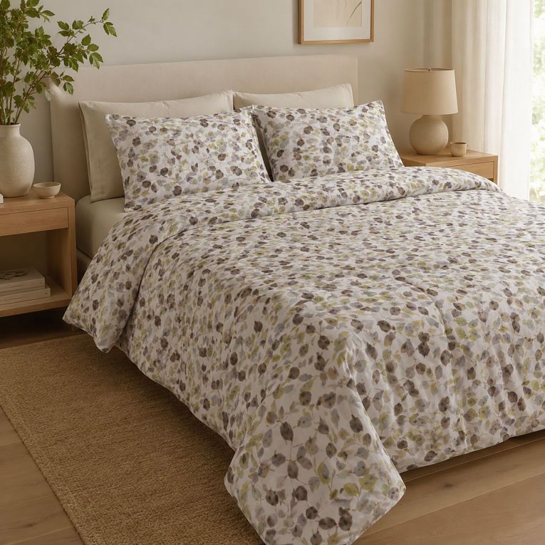 Set Completo Letto Singolo Multicolore Percalle 210 Fili in Cotone Pettinato e Mercerizzato, Lavabile in Lavatrice - Saloma Luxury