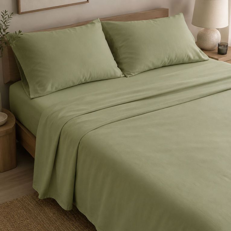 Set Completo Letto Singolo Verde 50% Cotone 50% Poliestere, Lavabile in Lavatrice - Sapatalo Luxury