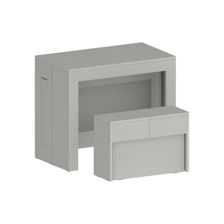 Set consolle allungabile 12 posti e 1 panca allungabile bianco - Badesi