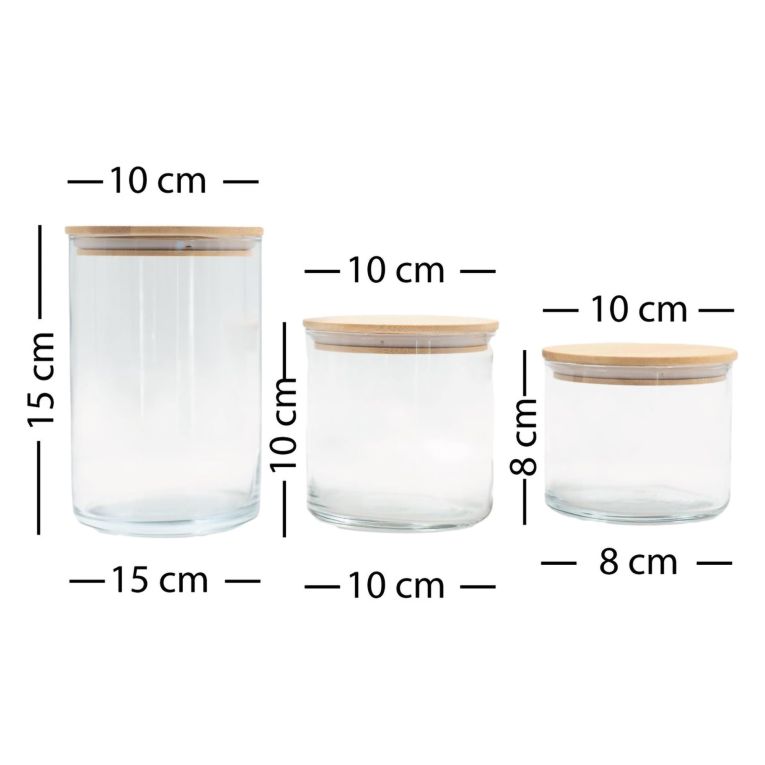 Set Contenitori Bianco Bamboo set da 3 Materiale Struttura in Legno Nobilitato, Sfumatura Colore Struttura Bamboo - Nezara