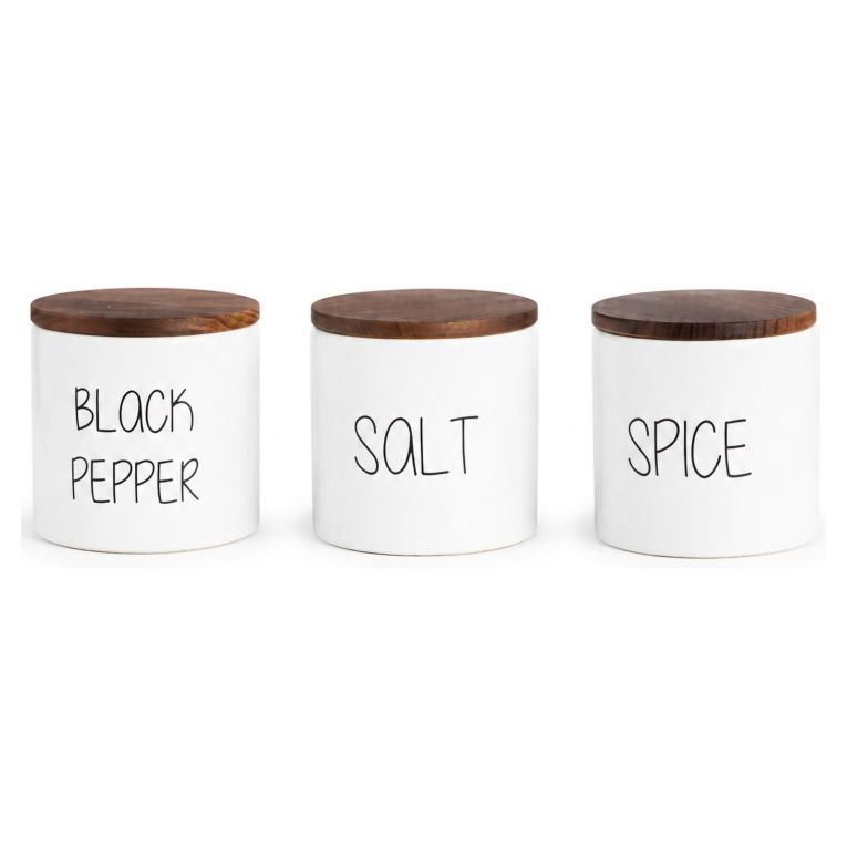 Set Contenitori Bianco Marrone Noce set da 3 Colore Struttura Marrone, Materiale Struttura in Legno Nobilitato - Nibara