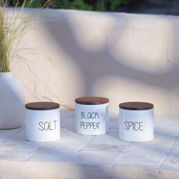 Set Contenitori Bianco Marrone Noce set da 3 Colore Struttura Marrone, Materiale Struttura in Legno Nobilitato - Nibara