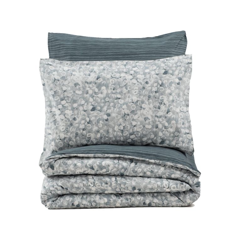 Set copripiumino singolo e 1 federa Danbury, Antracite e Grigio, 200x140 cm
