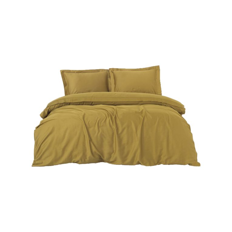 Set copripiumino singolo e 1 federa Gillette, 200x135 cm, Ocra