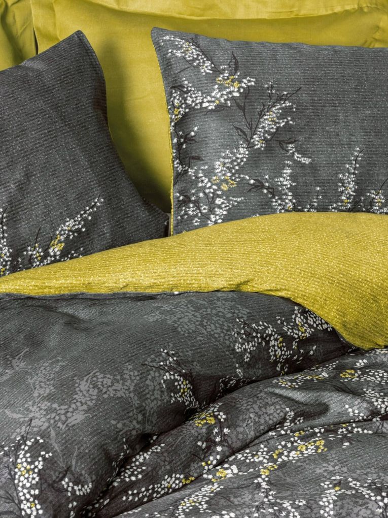 Set copripiumino singolo e 1 federa Harrisburg, Verde e Antracite, 200x140 cm