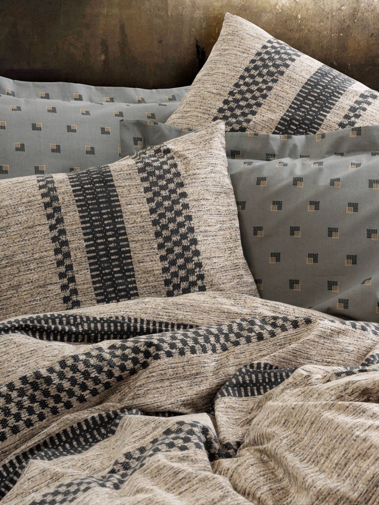 Set copripiumino singolo e 1 federa Spearfish, Marrone e Nero, 200x140 cm