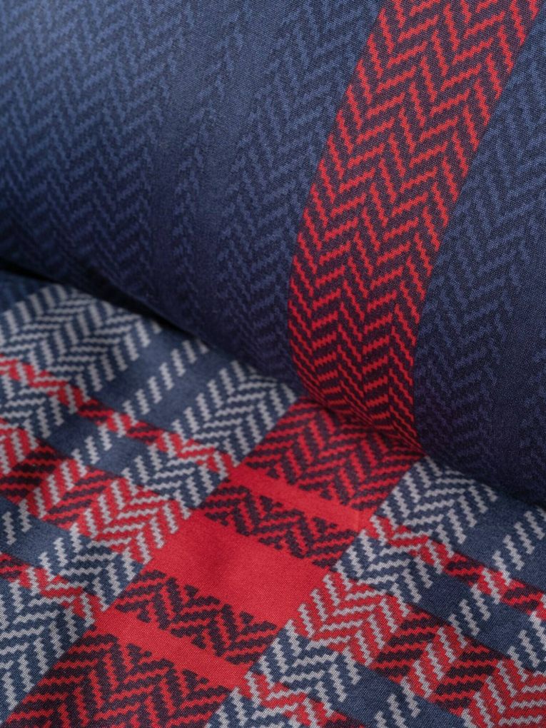 Set copripiumino singolo e 1 federa Tigard, 220x155 cm, Rosso e Blu