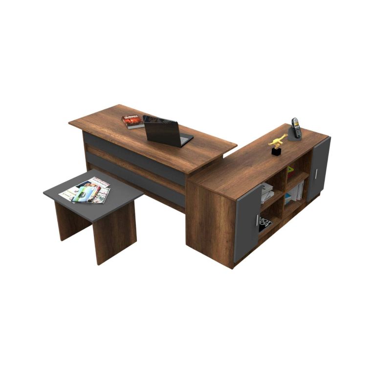 Set da ufficio Harriet, Noce e Antracite