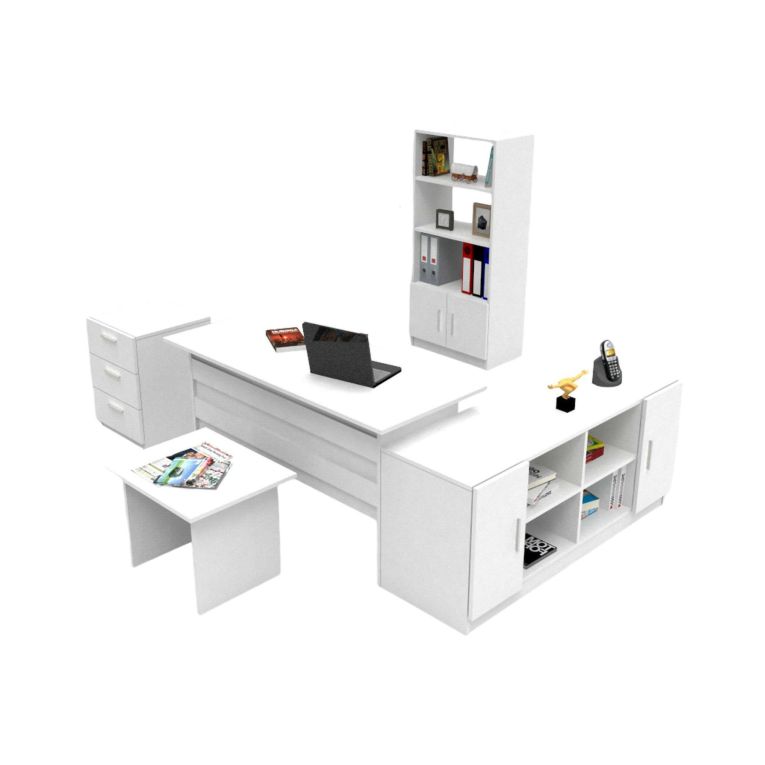 Set da ufficio Hilda, Bianco