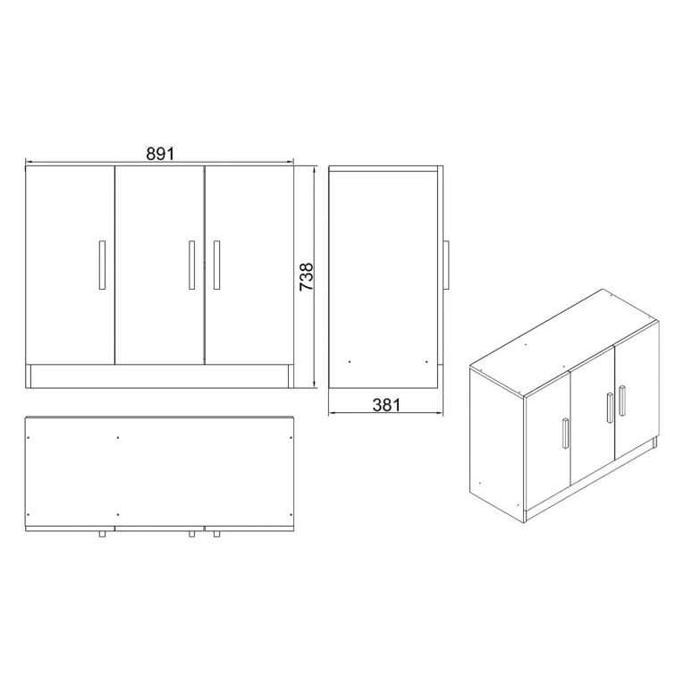 Set da Ufficio Marrone Noce Nero Antracite 18 Ripiani Modulabile, Angolare - Capralba