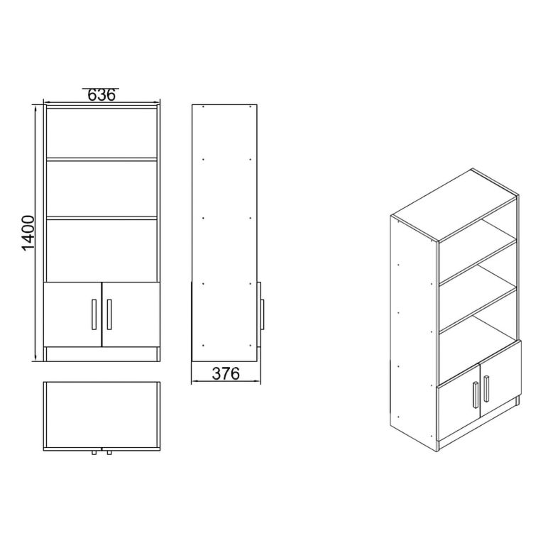 Set da Ufficio Marrone Noce Nero Antracite 18 Ripiani Modulabile, Angolare - Capralba