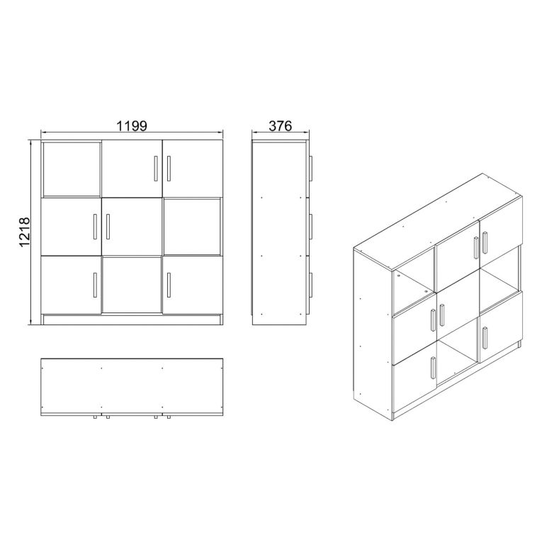 Set da Ufficio Marrone Noce Nero Antracite 18 Ripiani Modulabile, Angolare - Capralba