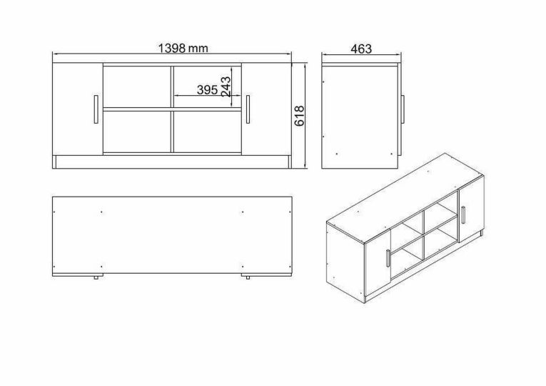 Set da Ufficio Marrone Noce Nero Antracite Modulabile 3 Ripiani, 3 Cassetti - Harriet