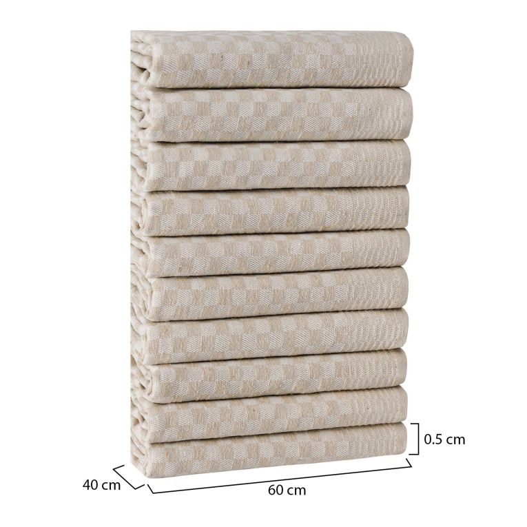 Set di 10 strofinacci Munster, 40x60 cm, Crema