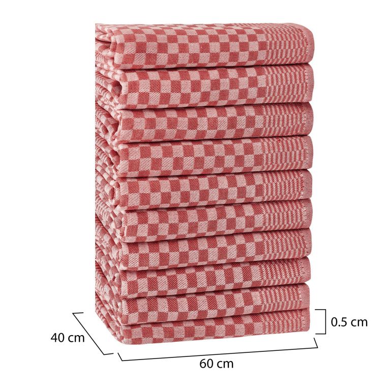 Set di 10 strofinacci Munster, 40x60 cm, Rosso