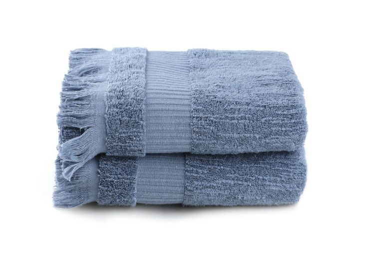 Set di 2 asciugamani Chattanooga, 50x90 cm, Blu