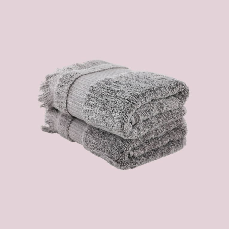 Set di 2 asciugamani South Bend, 75x150 cm, Grigio scuro
