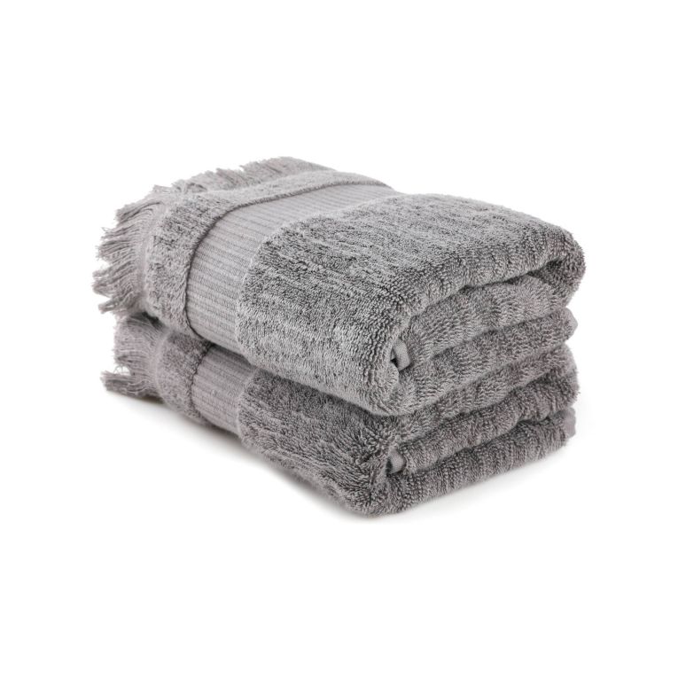 Set di 2 asciugamani South Bend, 75x150 cm, Grigio scuro
