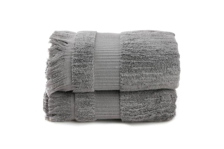 Set di 2 asciugamani South Bend, 75x150 cm, Grigio scuro