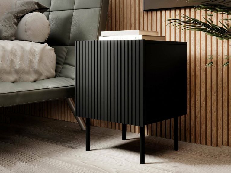 Set di 2 comodini Livraga, 45x40 h51 cm, Nero