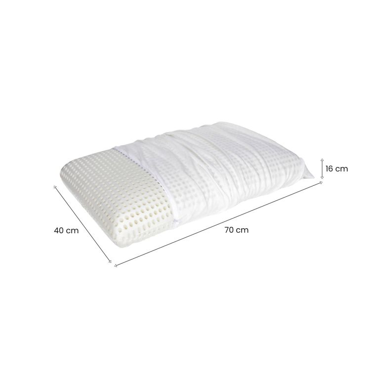 Set di 2 guanciali Basilico, Made in Italy, 70x40 h16 cm, Bianco