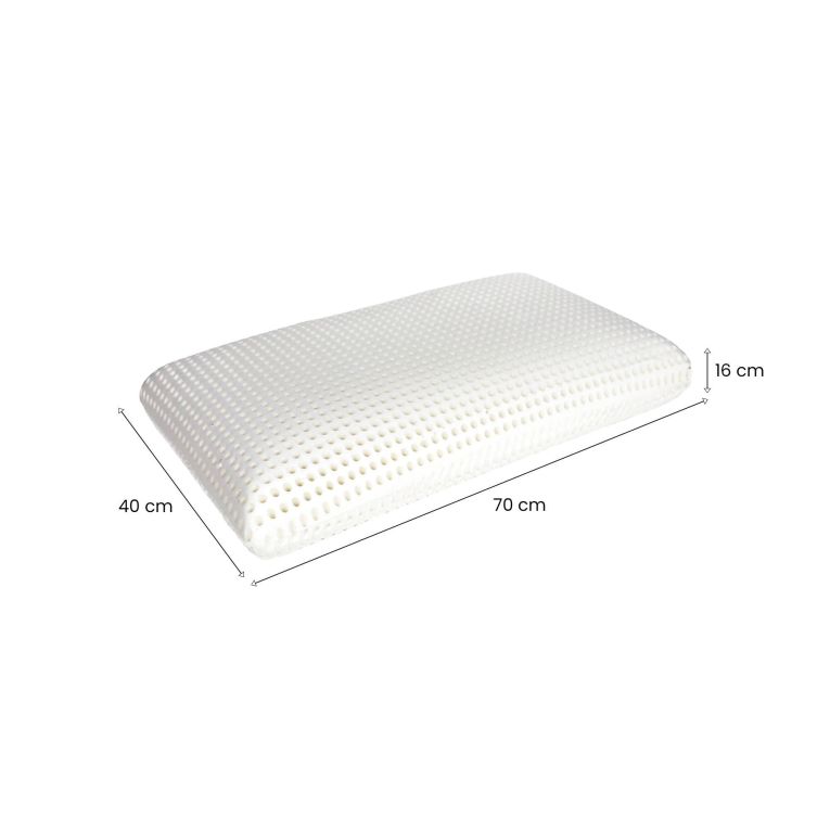 Set di 2 guanciali Bovino, Cuscino per letto, Poggiatesta imbottito, Cuscinetto per camera da letto, Made in Italy, 70x40 h16 cm, Bianco