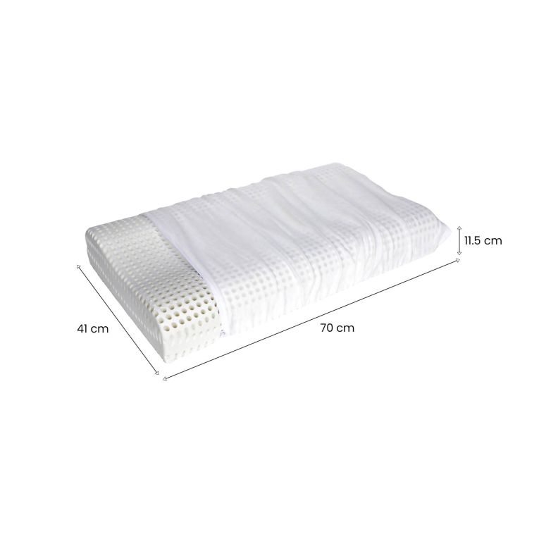Set di 2 guanciali Braone, Cuscino per letto, Poggiatesta imbottito, Cuscinetto per camera da letto, Made in Italy, 70x41 h12 cm, Bianco