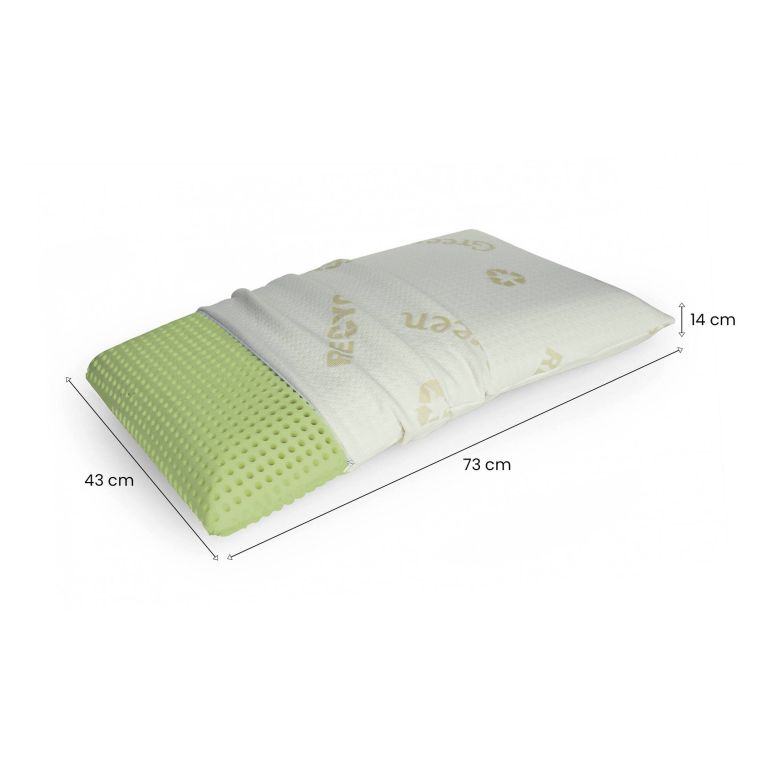 Set di 2 guanciali Bregano, Cuscino per letto, Poggiatesta imbottito, Cuscinetto per camera da letto, Made in Italy, 73x43 h14 cm, Bianco