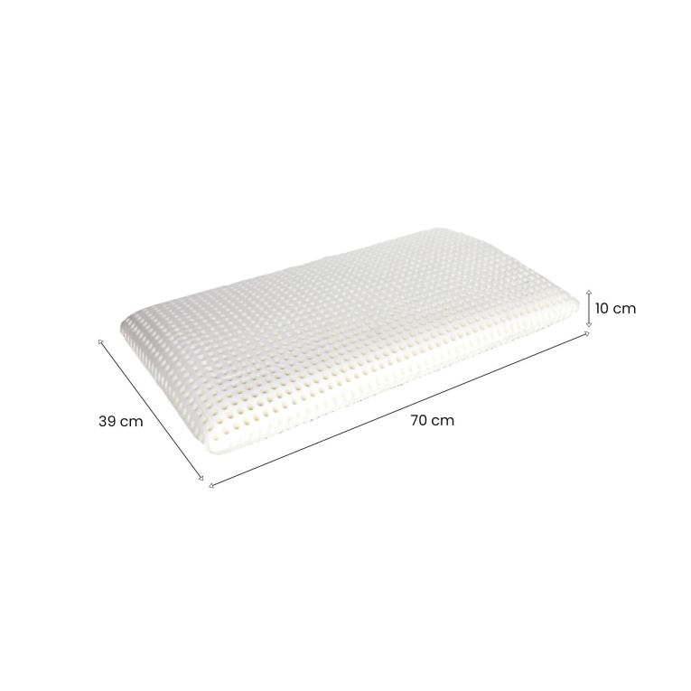 Set di 2 guanciali Breme, Cuscino per letto, Poggiatesta imbottito, Cuscinetto per camera da letto, Made in Italy, 70x39 h10 cm, Bianco