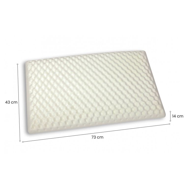 Set di 2 guanciali Breno, Cuscino per letto, Poggiatesta imbottito, Cuscinetto per camera da letto, Made in Italy, 73x43 h14 cm, Bianco