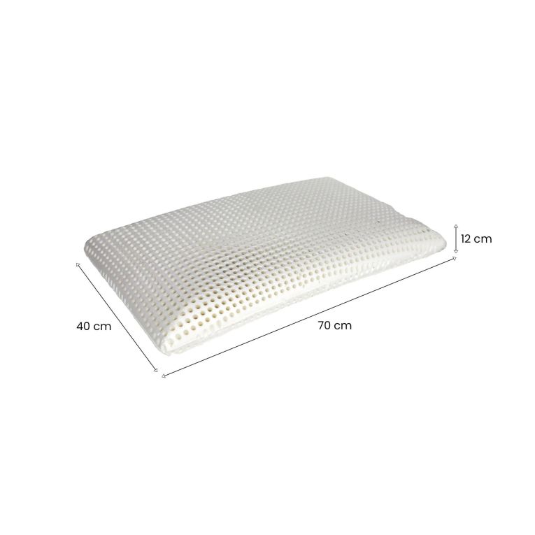 Set di 2 guanciali Citronella, Made in Italy, 70x40 h12 cm, Bianco