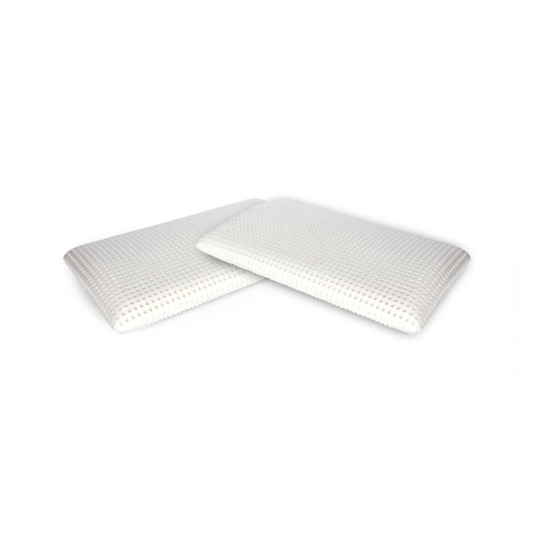 Set di 2 guanciali Menta, Made in Italy, 70x39 h10 cm, Bianco
