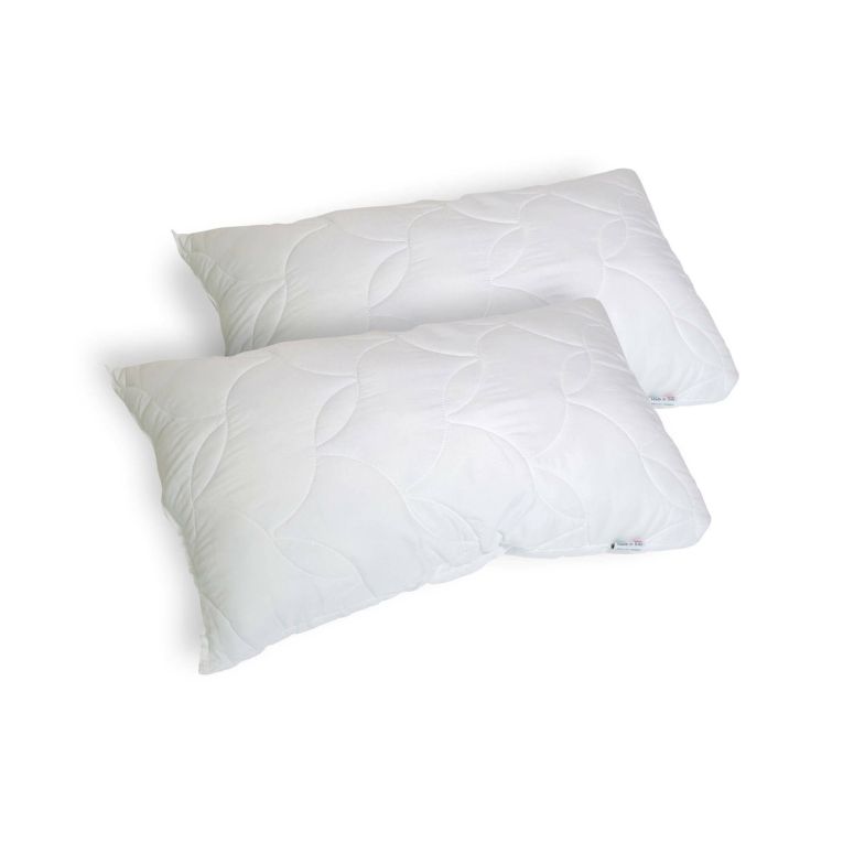 Set di 2 guanciali Salvia, Made in Italy, 73x44 h14 cm, Bianco